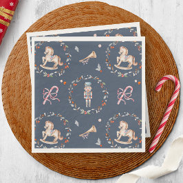 Vintage Christmas Napkin with Soldier Serviette