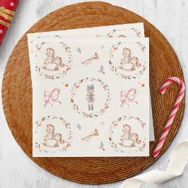 Vintage Christmas Napkin with Soldier Serviette