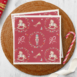 Vintage Christmas Napkin with Soldier Serviette