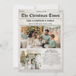 Vintage Christmas Newspaper Foto Newsletter Feiertagskarte