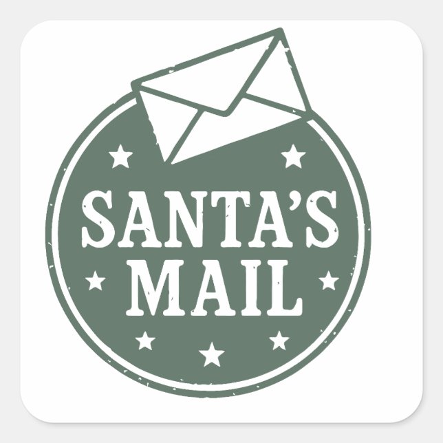 Vintage Christmas North-pole  Quadratischer Aufkleber (Vorderseite)