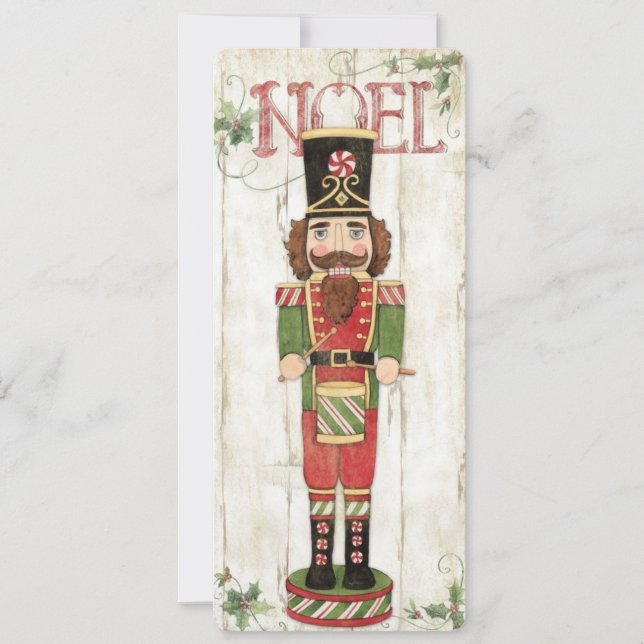 Vintage Christmas Nutcracker Feiertagskarte (Vorderseite)