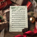 Vintage Christmas O Come All Ye Faithful Beautiful Feiertagskarte<br><div class="desc">Pretty vintage sheet music of "O Come All Ye Faithful". Lovely images with horse drawn sleigh,  and church on a snowy Christmas morning. Reverse has elegant gold foil accents and white swash,  which can be removed if you like.</div>