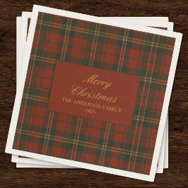 Vintage Christmas Party Plaid Classic Timeless Serviette
