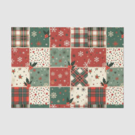 Vintage Christmas Patchwork Seidenpapier