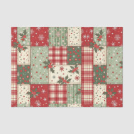 Vintage Christmas Patchwork Seidenpapier