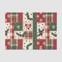 Vintage Christmas Patchwork Seidenpapier