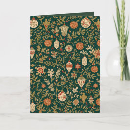 Vintage Christmas Pattern - Folded Greeting Card Feiertagskarte