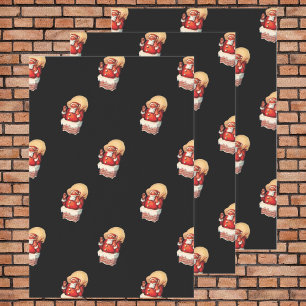 Vintage Christmas Pattern, Jolly Santa Claus Geschenkpapier Set