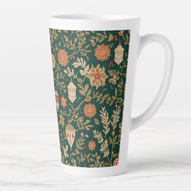 Vintage Christmas Pattern - Latte Mug  Milchtasse (Rechts)