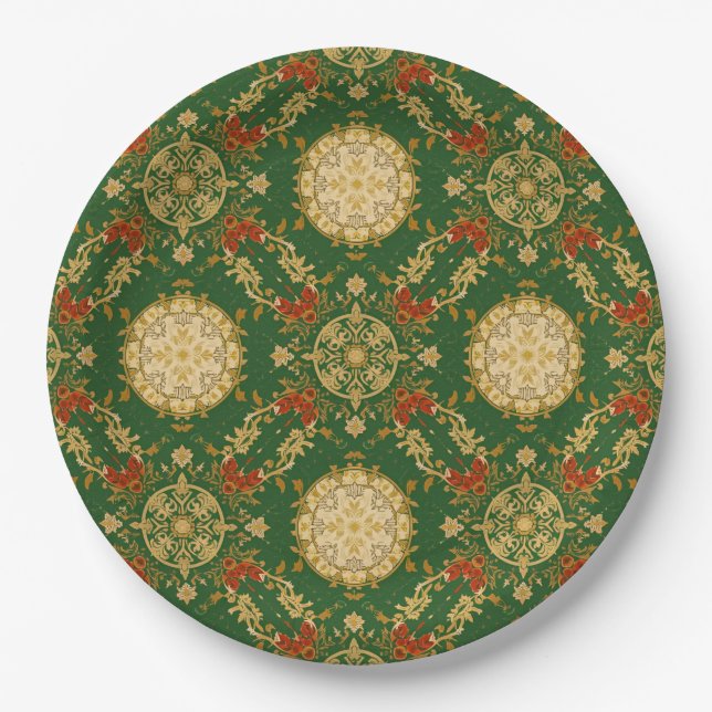 Vintage Christmas Pattern - Paper Plates  Pappteller (Vorderseite)