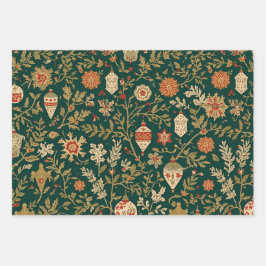 Vintage Christmas Pattern - Wrapping Paper Sheets Geschenkpapier Set
