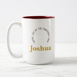 Vintage Christmas Personalized Name Mug | Modern Zweifarbige Tasse