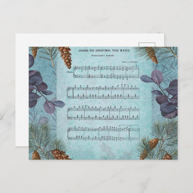 VINTAGE CHRISTMAS POSTCARD POSTKARTE (Vorne/Hinten)