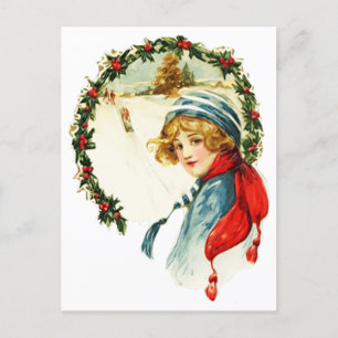 Vintage Christmas Postkarte