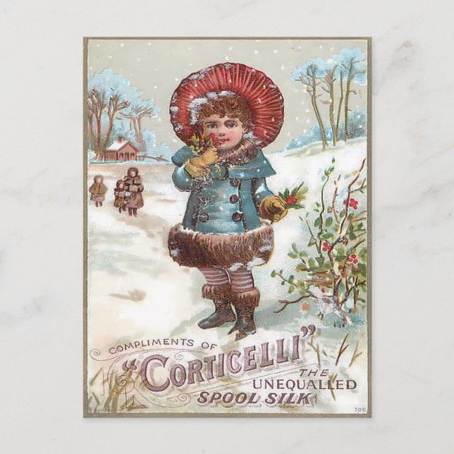Vintage Christmas Postkarte (Vorderseite)