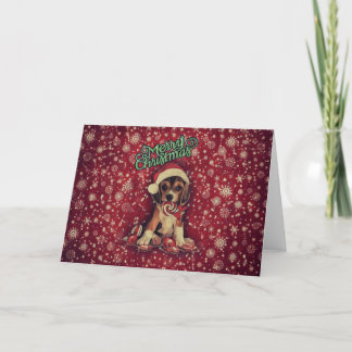 Vintage Christmas Pup Feiertagskarte