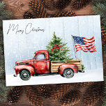 Vintage Christmas Red Truck Patriotic USA Flag Seidenpapier<br><div class="desc">Vintage Red Truck Weihnachtskarten feiern die Ferien mit Patriotic Charm Freude und feierlichen Beifall in dieser Urlaubssaison mit unseren Vintagen Red Truck Weihnachtskarten. Diese Karten spiegeln perfekt den Geist eines rustikalen Winterwunderlandes wider und bestechen durch einen hübschen roten LKW, der mit einem Weihnachtsbaum im Hintergrund geschmückt ist, mit Set vor...</div>
