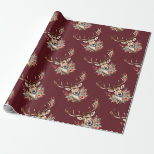 Vintage Christmas Reindeer Wrapping Paper Geschenkpapier