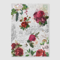 Vintage Christmas Rose Joyeux Weihnachten Ephemera