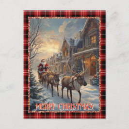 Vintage Christmas Santa Personalised Photo Classic Feiertagspostkarte