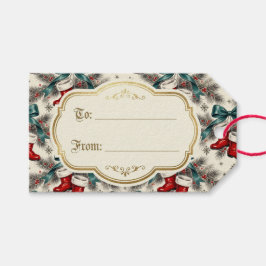 Vintage Christmas Santa’s Boots & Bows Geschenkanhänger