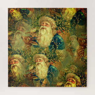 VINTAGE CHRISTMAS SANTA UND DER REINIDER PUZZLE