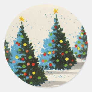 Vintage_Christmas_Scene Aufkleber