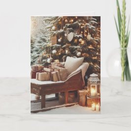 Vintage Christmas Scene Feiertagskarte