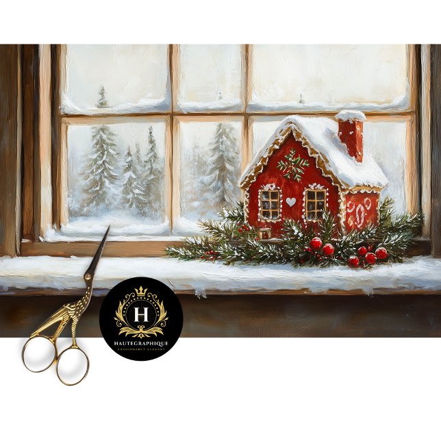 Vintage Christmas Scene Gingerbread Decoupage Seidenpapier (Von Creator hochgeladen)