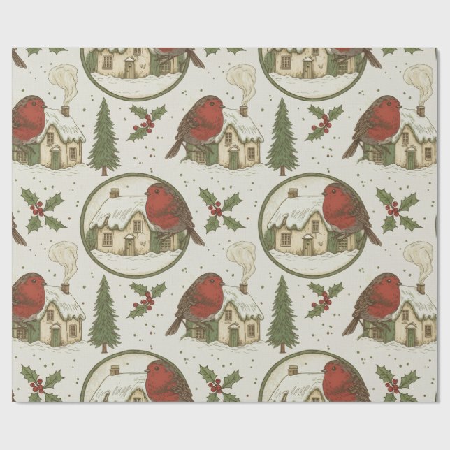 Vintage Christmas Seamless Pattern  Geschenkpapier (Flach)
