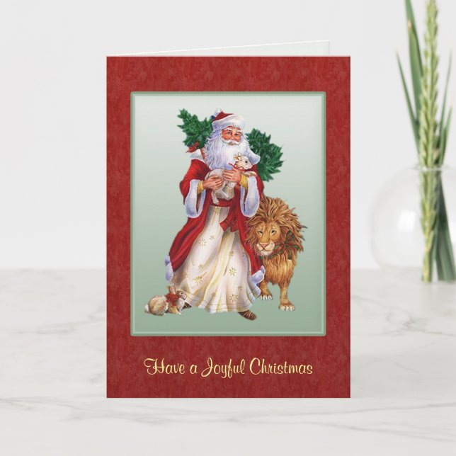Vintage Christmas St.Nicolas Card Feiertagskarte (Vorderseite)