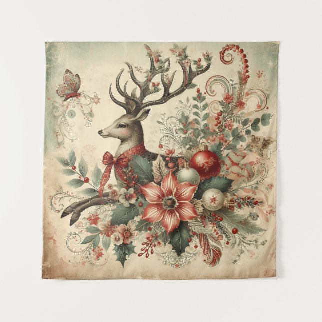 Vintage Christmas Tapestry Wandteppich (Vorderseite)