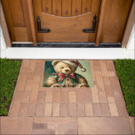 Vintage Christmas Teddy Bär Fußmatte<br><div class="desc">Vintage Christmas Teddy Bär</div>