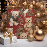 Vintage Christmas Teddy Bears Geschenkpapier<br><div class="desc">Begeben Sie sich mit unserem "Vintage Christmas Teddy Bears Red Wrapping Paper" in eine vergangene Ära feierlicher Nostalgie. Dieses herzerwärmende Design vereint den zeitlosen Charme der klassischen Feierlichkeiten, die mit bezaubernden Teddybären geschmückt sind, die in der Weihnachtszeit des Jahrgangs geschmückt sind. Der rote Hintergrund Set ist die perfekte Bühne für...</div>