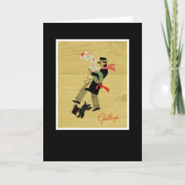 Vintage Christmas Terrier Dog Feiertagskarte