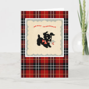 Vintage Christmas Terrier Dog Feiertagskarte