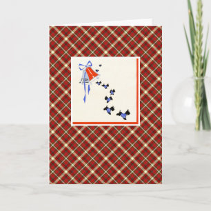 Vintage Christmas Terrier Dog Feiertagskarte