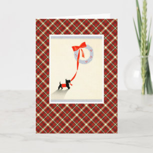 Vintage Christmas Terrier Dog Feiertagskarte