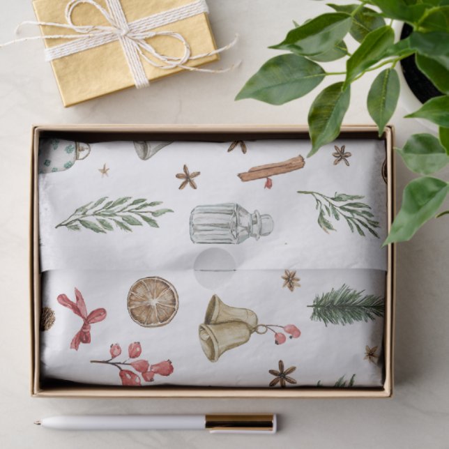 Vintage Christmas Tissue Paper Seidenpapier (Geschenk)