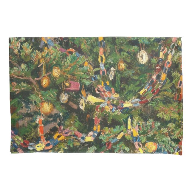 Vintage Christmas Tree Close-up Kissenbezug (Vorderseite)