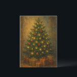 Vintage Christmas Tree Elegant Feiertagskarte<br><div class="desc">Elegant Christmas card with a viintage Christmas tree with beautifully wrapped presents.  Use the template to add your own message to add a personal touch to this non photo Christmas card.</div>