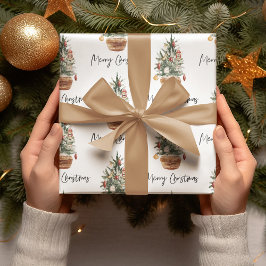 Vintage Christmas Tree | Merry Christmas  Geschenkpapier