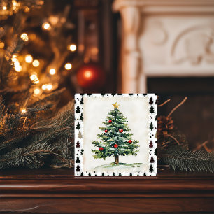 Vintage Christmas Tree Postage Briefmarke Feiertagskarte