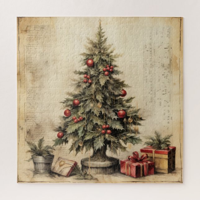 Vintage Christmas Tree Puzzle (Vertikal)