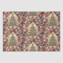 Vintage Christmas Tree Quilt Muster Decoupage