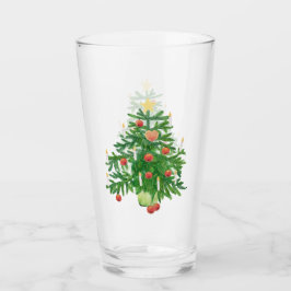 Vintage Christmas Tree with a Star & Heart Cookie Glas
