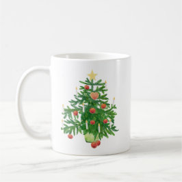 Vintage Christmas Tree with a Star & Heart Cookie Kaffeetasse