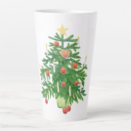 Vintage Christmas Tree with a Star & Heart Cookie Milchtasse