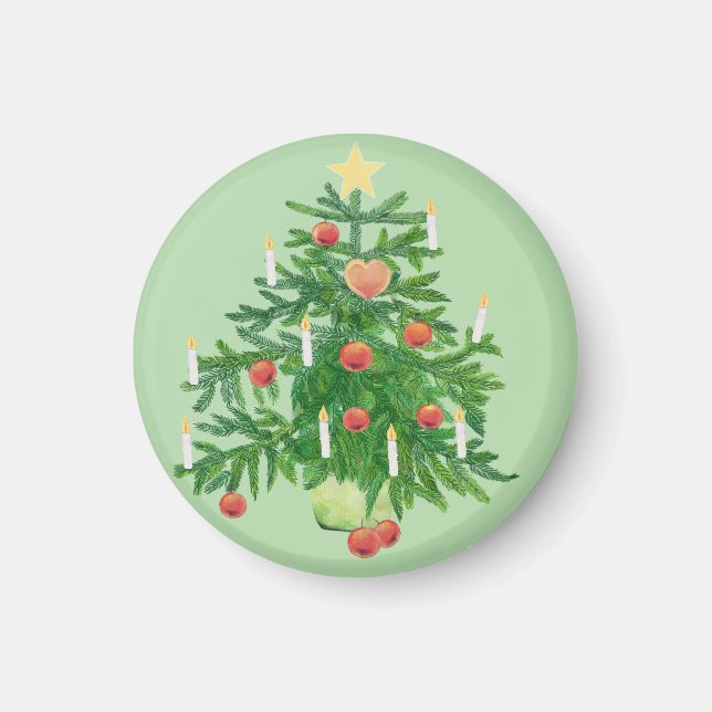 Vintage Christmas Tree with a Star  Magnet (Vorne)